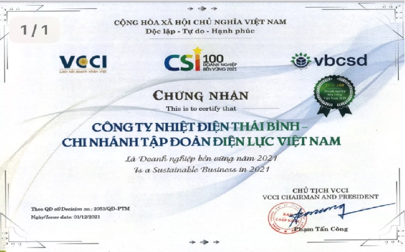 Công ty Nhiệt điện Thái Bình: Nâng cao trách nhiệm trong bảo vệ môi trường để sản xuất điện an toàn