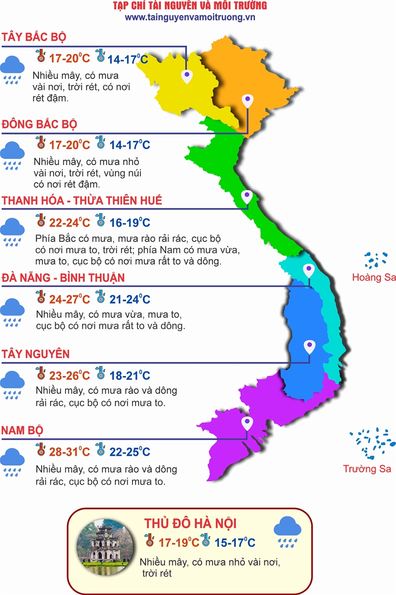 Thời tiết ngày 12/12: Bắc Bộ trời rét, vùng núi rét đậm