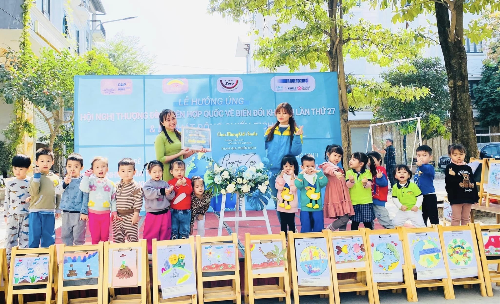 Trường Mầm non Kid’s Smile tiên phong tham gia chiến dịch bảo vệ môi trường “RACE TO ZERO”