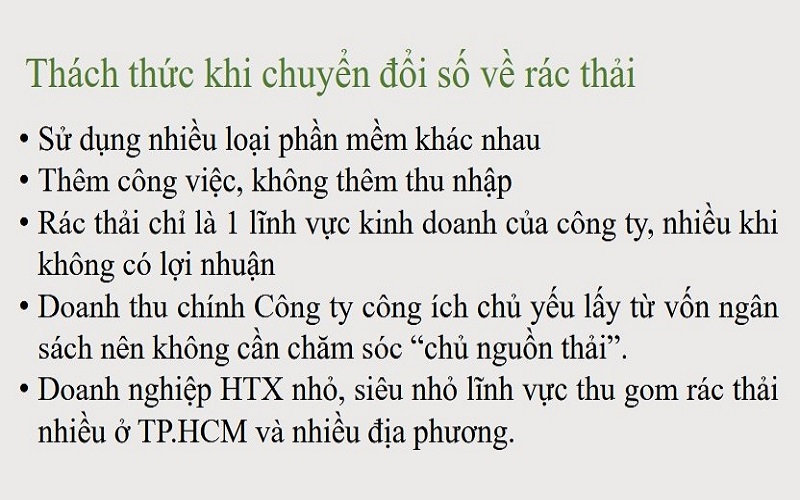 Chuyển đổi số trong quản lý, thu gom rác thái sinh hoạt