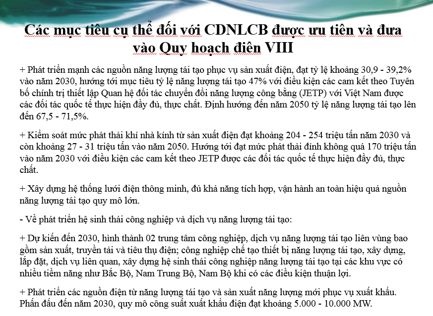 Các chính sách và giải pháp thúc đẩy chuyển đổi năng lượng công bằng hướng tới Net Zero trong bối cảnh Việt Nam