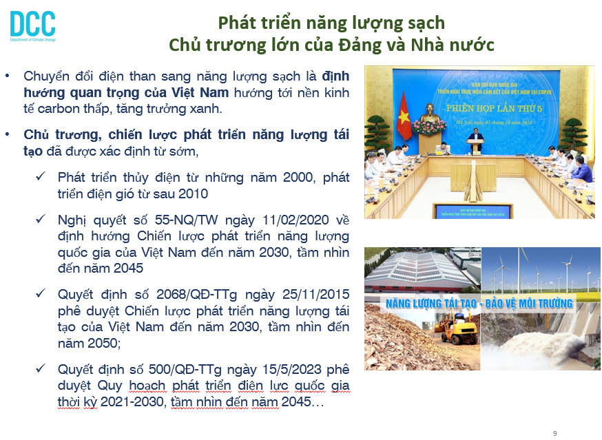 Các chủ trương và chính sách chuyển đổi năng lượng xanh hướng tới mục tiêu Net Zero