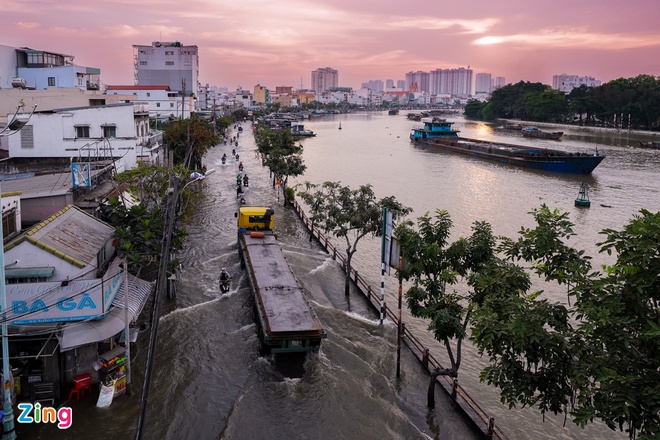 Nhiều tuyến đường ở TP.HCM có thể ngập sâu do triều cường đạt đỉnh