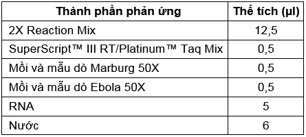 Nghiên cứu xác định các đặc tính Real-time RT-PCR phát hiện đồng thời hai virus Ebola và Marburg