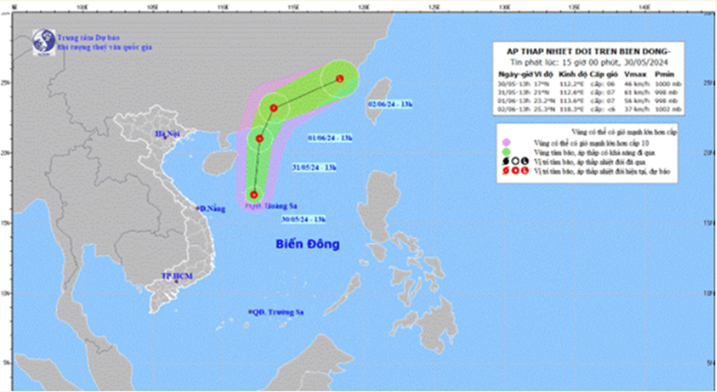Xuất hiện áp thấp nhiệt đới đầu tiên của mùa bão lũ năm 2024
