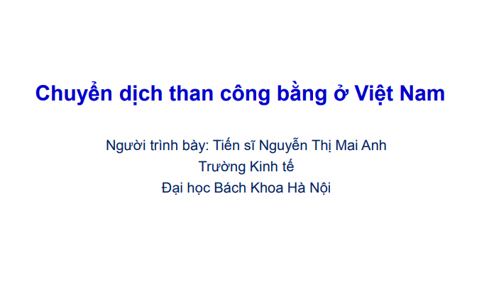 Chuyển dịch than công bằng ở Việt Nam