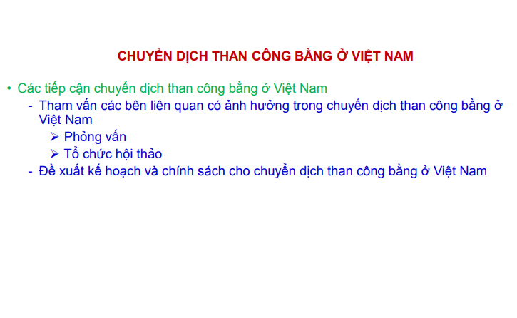 Chuyển dịch than công bằng ở Việt Nam