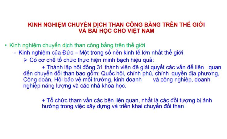 Chuyển dịch than công bằng ở Việt Nam