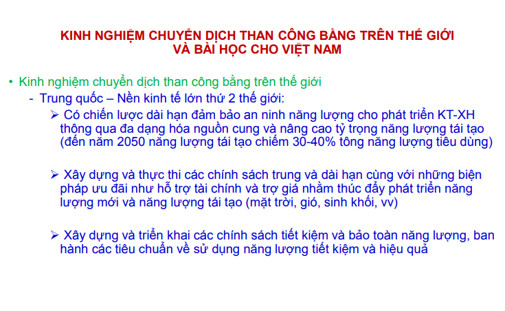 Chuyển dịch than công bằng ở Việt Nam