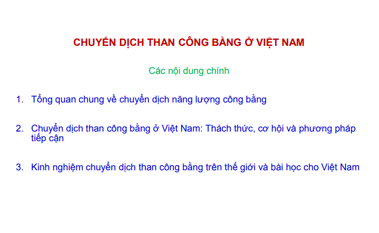 Chuyển dịch than công bằng ở Việt Nam