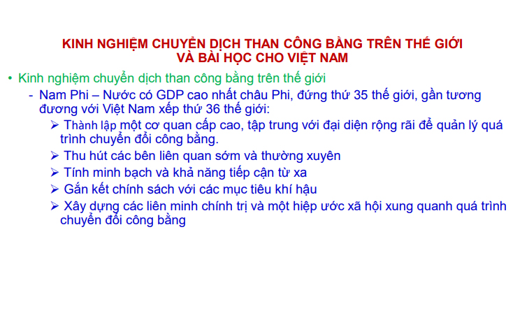 Chuyển dịch than công bằng ở Việt Nam