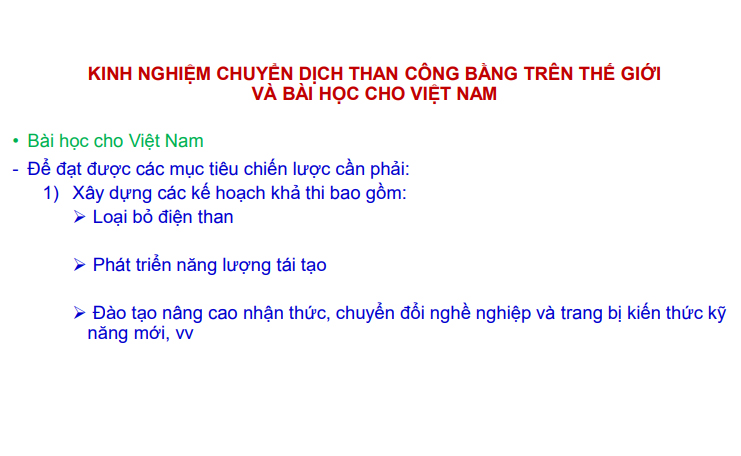 Chuyển dịch than công bằng ở Việt Nam