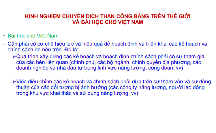 Chuyển dịch than công bằng ở Việt Nam