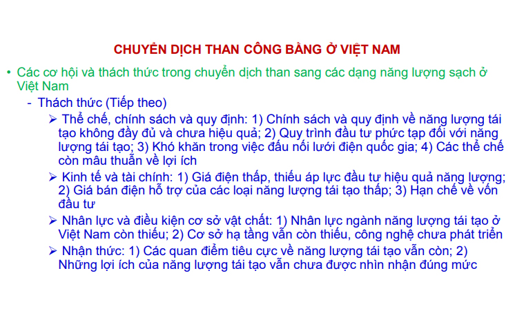 Chuyển dịch than công bằng ở Việt Nam