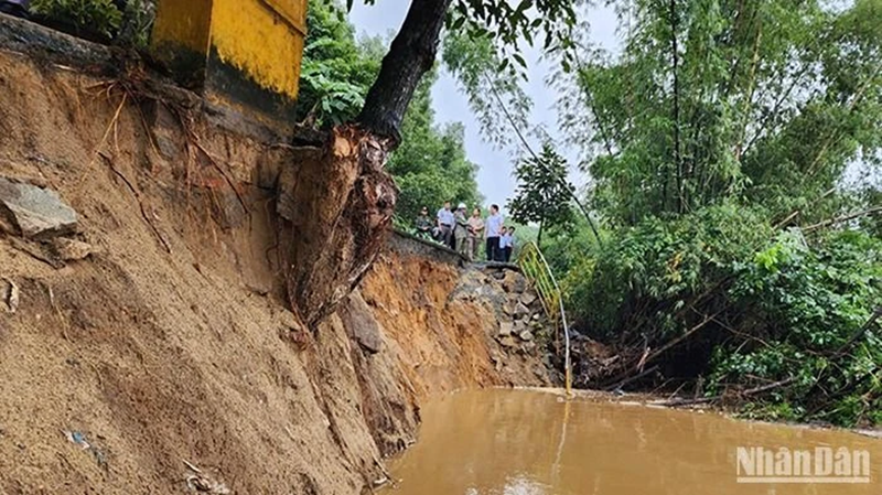 Đề nghị công bố tình huống khẩn cấp về thiên tai do mưa, lũ gây ra đối với khu vực sạt lở bờ sông Vệ, Quảng Ngãi