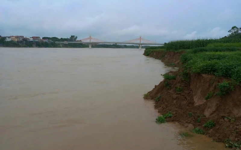 Vĩnh Phúc: Bờ sông Lô sạt lở 700m, uy hiếp tính mạng người dân