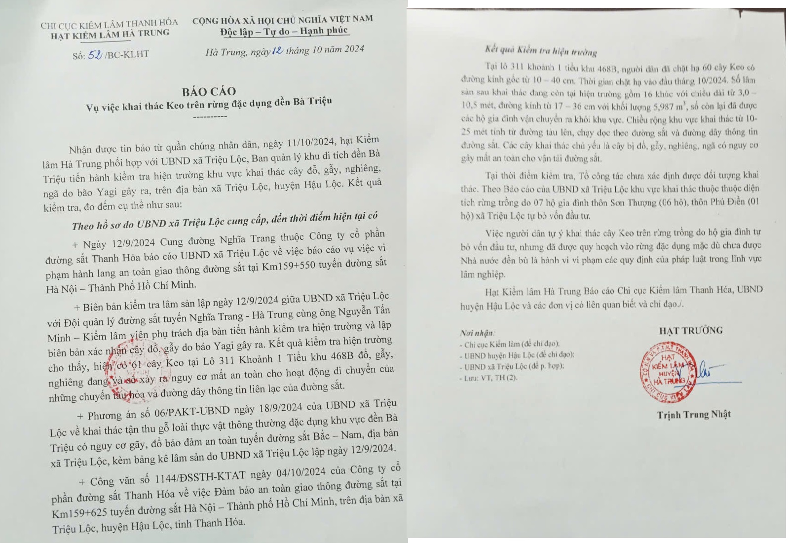 Thanh Hóa: Cơ quan chức năng tích cực vào cuộc vụ người dân tự ý khai thác 60 cây gỗ keo tại rừng đặc dụng