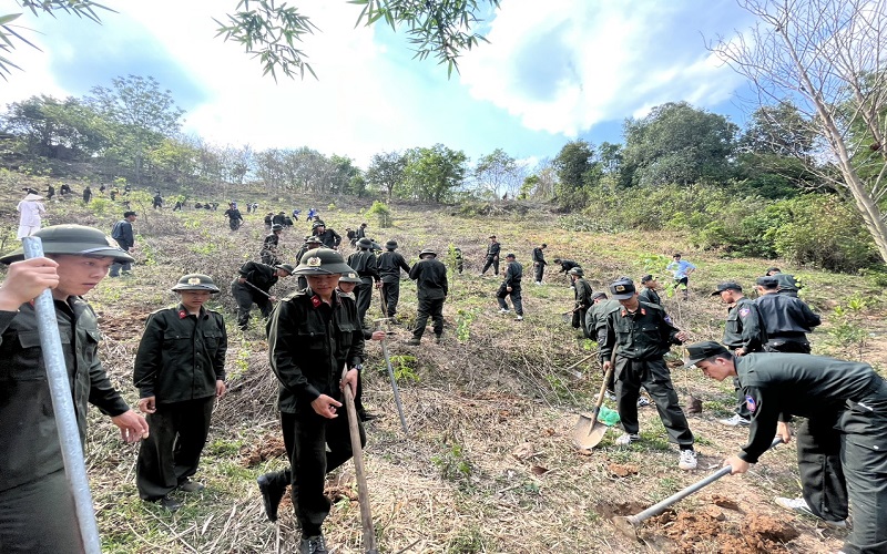 Trung đoàn Cơ động (Công an tỉnh Điện Biên): Chung tay xanh hóa những vùng đất