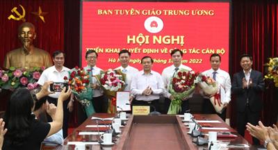 Ban Tuyên giáo Trung ương công bố quyết định bổ nhiệm nhân sự mới