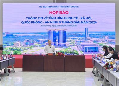 Bình Dương: Thông tin về tình hình kinh tế - xã hội trong 9 tháng đầu năm 2024