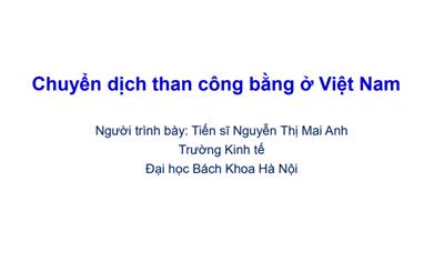 Chuyển dịch than công bằng ở Việt Nam