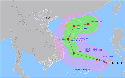 Thời tiết ngày 18/12: Gió mạnh, sóng lớn và mưa dông trên biển